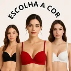 Kit 3 Sutiã Bojo Canelado Alças Reforçada com Regulagem Sutian  Confortável Dia a Dia Moda Intima