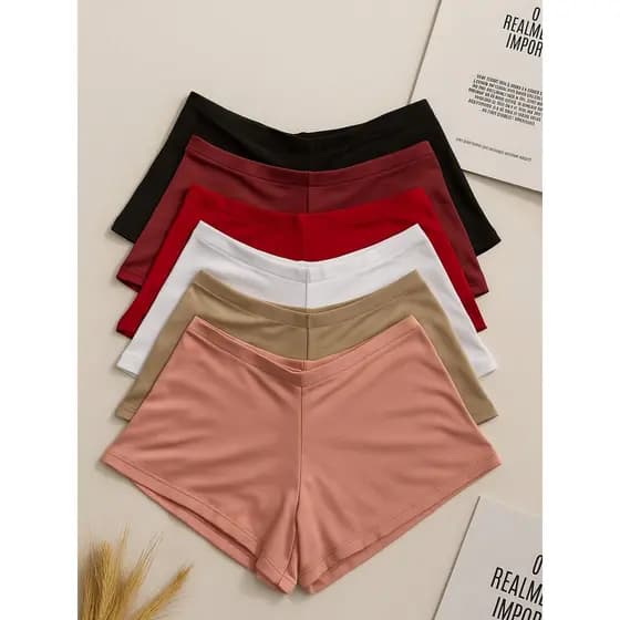 Kit 5 Calcinha Shortinho Cueca Boxer Feminina Conforto Não Marca Roupa Segunda Pele Moda Intima