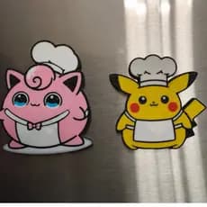 Kit Imã de geladeira Pikachu e Jigglypuff fofinhos 3D