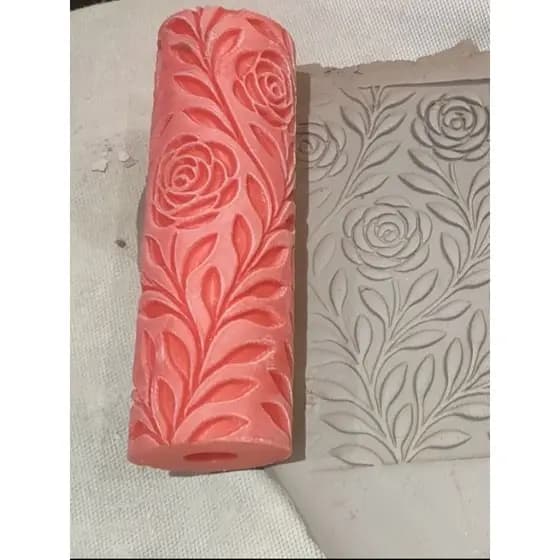 Rolo Texturizado para Gesso, Argila e Pasta Acrílica decorativa 12 cm