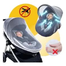 Mosquiteiro Para Carrinho Bebê Conforto Portátil Universal Branco Envio Imediato
