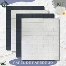 KIT100 Papel de Parede TIJOLO Placa Decorativa 3D 70x77CM Autocolante Relevo Tijolinho Resistente Moderno Quarto Sala
