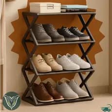 Sapateira Prateleira Sanfonada 4 Andares Organizadora Plástico Multiuso Sapatos Livros Brinquedos Rack