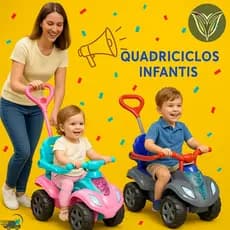 Quadriciclo Infantil Baby Carrinho De Passeio Moto Aranha/ Dog Menino Menina Azul Rosa Empurrador
