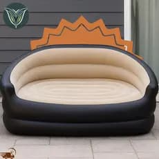 Sofá 2 Lugares Inflável Dobrável Puff Poltrona Portátil Ampliado com Encosto e Braços Camping Lounge Sala Praia Assentos