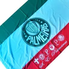 Bandeira Palmeiras Alviverde Verdão Futebol - Envio Rápido Grande 1,00x1,50 cm Branca/Verde/Vermelha