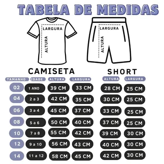 Kit Conjuntos Infantil de times nacionais do 04 ao 14