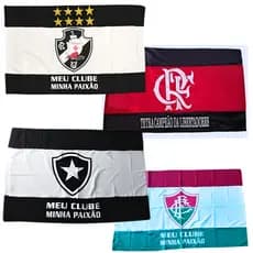 Bandeira Time de Futebol 150cm x 100cm Tecido Em Poliéster Alta Qualidade Times Cariocas