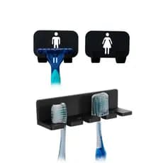 KIT 02 suporte gilete masculino feminino suporte para 04 escovas de dente organizador de banheiro
