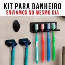 KIT 02 Suporte Para Gilete KIT Para Banheiro Suporte 04 Escovas + Suporte Multiuso Organizadores