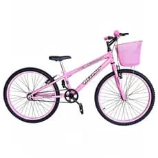 Bicicleta Aro 24 Feminina BLUNIT com Cestinha Freio V Brake Infantil Juvenil