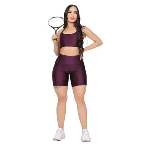 Short c/ Bolso, Tecido Wonder de Poliamida, Meia Coxa, Tamanhos P M G
