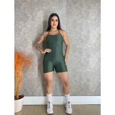 Macaquinho sem Costura na Frente, Tecido Wonder Mini Canelado, Poliamida, Tamanho M