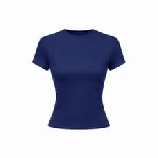 Camiseta Feminina Premium Toque de Poliamida Blusa Manga Curta Baby Look Tee Slim Fit Fitness