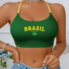 Top Brasil Copa Reforçado Bojo Removível Proteção UV50+ Academia Promoção