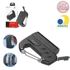 Power Bank Carregador Portátil 5000 mAh Com Gancho Pequeno Pratico Leve Compacto