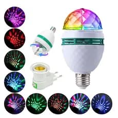 Lâmpada Giratoria Globo Luz RGB com Bocal Socket Padrão Iluminação Festa Balada LehMox