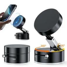 Suporte De Celular 360° Magnético Com Sucção A Vácuo Veicular Mesa Giratório Dupla Face Fixa Forte