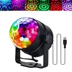 Projetor Globo De Led Festa Colorido USB Iluminação RGB Mini Karaokê Balada Bola Maluca Mágica