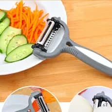 Descascador de Legumes 3 Lâminas Afiadas 15 cm Branco Aço Inox Linha Premium Original