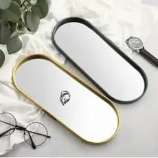 Bandeja Decorativa Espelhada Multiuso Oval Banheiro Lavabo Decoração Sala Mesa Luxo