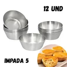 KIT  12 Formas Para Empada Numero 5 Forminha Mini Empada Salgado Aluminio