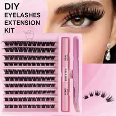 Kit de Extensão de Cílios 200 feixes 40D/50D/60D/80D 8-16mix Com Pinças+ Cola