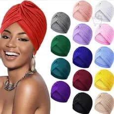Kit3/6/12 Turbante Chapéu Feminino Indiano Estiloso Com Elástico Fechado Para Conforto e Estilo