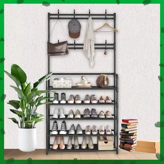 Organizador Sapateira Cabideiro Arara Sapato Rack 4 Camadas /5 Camadas Armazenamento de Sapatos