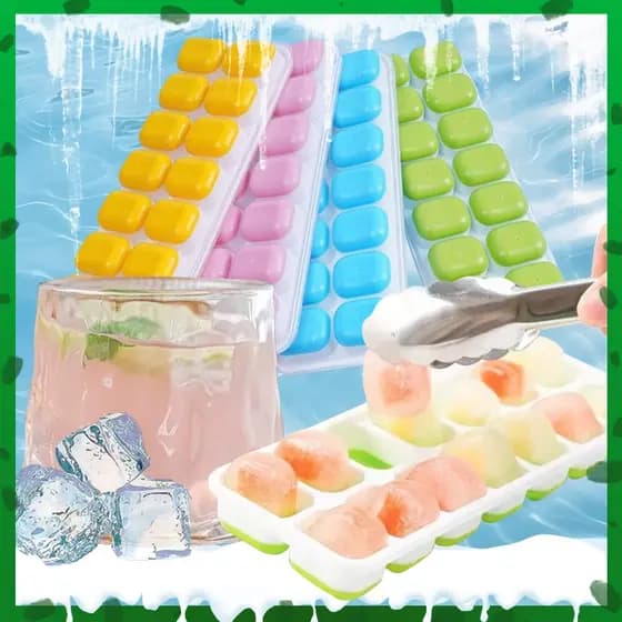 2/4 Kits Formas de Gelo Silicone com Tampa Cubos de Gelo Molde Para Cubos de Gelo Fazendo Dubos de Gelo
