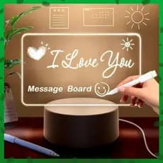 Luminaria Led Escrever de Caneta Lousa  com Caneta de Escrita Apagável Mensagem 3D Lighting Board