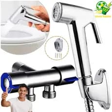Kit Ducha Higiênica com Registro Torneira Dupla em Aço Inox Escovado Banheiro Lavabo