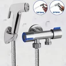 Ducha Higiênica Banheiro Completa Luxo Com Registro Com Dupla Saída De Água Inox Bidê Chuveirinho