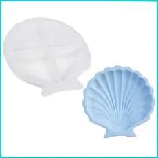 Molde Bandeja Concha Mar Silicone À Temperatura Nim Para Placa Resina