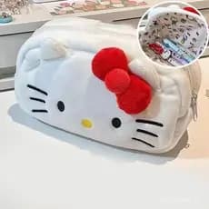 Estojo De Pelúcia Fofo Sanrio Hello Kitty Cat Cinnamoroll Bolsa De Cosméticos De Maquiagem Para Meninas Organiz