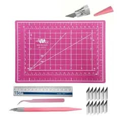 Kit de Corte Patchwork – Base A5, Régua, Estilete e Pinça