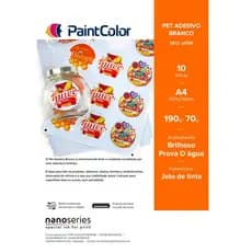 Vinil PET Adesivo Branco Prova Dagua A4 - 10 Folhas