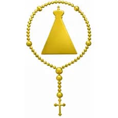 Adesivo Nossa Senhora Aparecida Terço Redondo Carro Moto Notbook 11,5cm Altura
