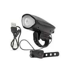 Lanterna Farol Bicicleta Para Bike Led Recarregável USB Buzina Lumens