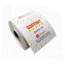Etiqueta Avaliação Shopee 6x6cm - 500un