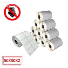 Etiqueta 50x30x2 Termica Kit 10 Rolos (10.000 Etiquetas)