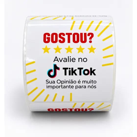 Lacre Tiktok Avalie 6x6cm - Etiqueta Adesiva 500un.