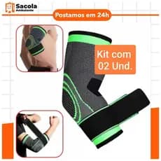 02 Cotoveleiras Ortopédica Tendinite Compressão Ajustável Dor Crosfit Academia