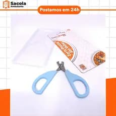 Tesoura Pet Cortador De Unhas cores Azul e Rosa produto seguro para seu pet cães e gatos promoção.