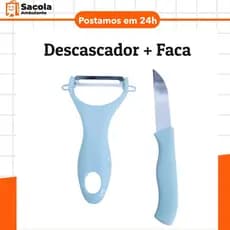 Kit Descascador e faca para legumes frutas pratico promoção.
