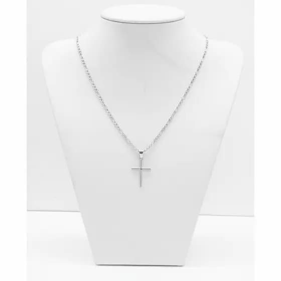 Kit Masculino 3x1 Corrente com Crucifixo + Pulseira Banhados a Prata 925