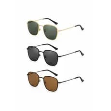 Kit 3 Óculos de Sol Hexagonal com Lentes de Cristal | Lançamento e Promoção Imperdível!