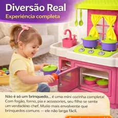 Cozinha Infantil Completa MiniChef Gourmet™ com Forno Pia Fogão + Acessórios Brinquedo Educativo
