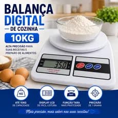 Balança Digital Cozinha Alta Precisao Capacidade 10kg Compacta Portatil