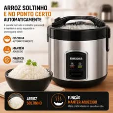 Panela de Arroz Elétrica 1L 400W Antiaderente Vapor Compacta Prática Rápida 127/220V